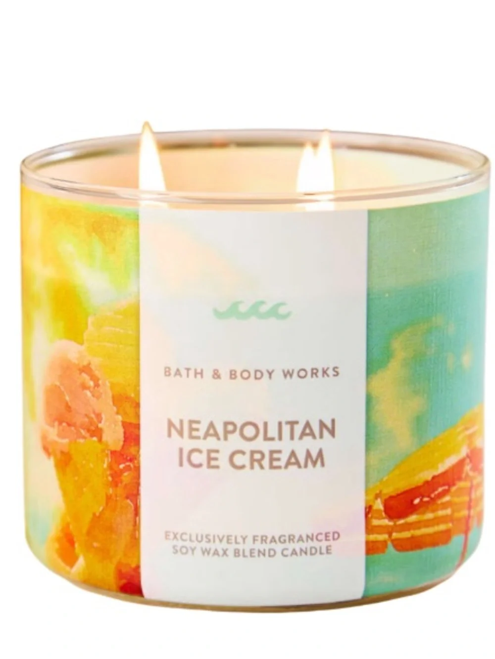 Bath & Body Works Neapolitan Ice Cream 3-Wick Candle - NEW in Box. Soy Wax